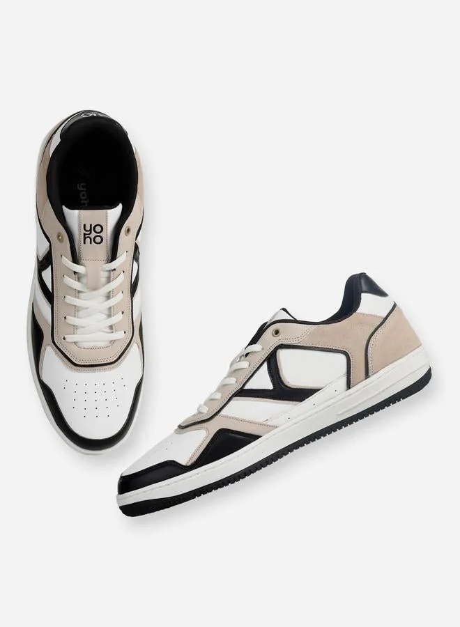 Yoho Beige Men Suede Look Panel Fashion Sneakers for Men | Best Price UAE
